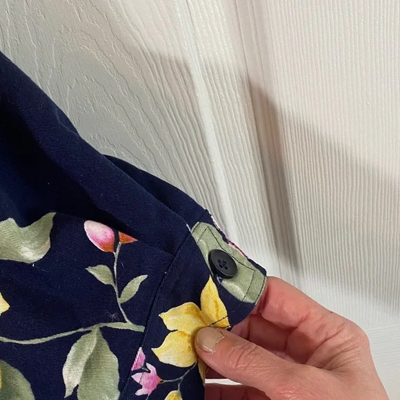 Alfred Dunner Navy Floral Button-Front Shirt with Yellow & Light Blue Blooms - Picture 5 of 12
